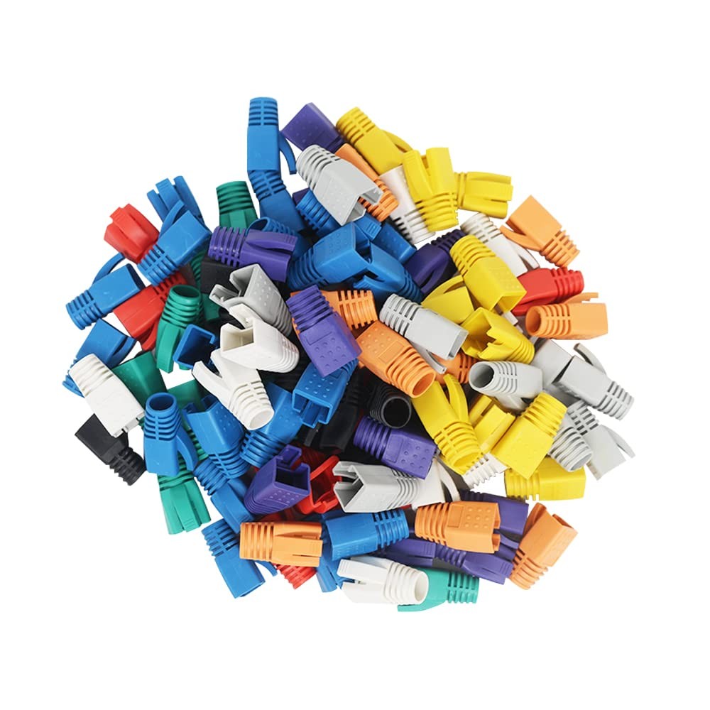RJ-45 Strain Relief Boots RJ45 Boots Plastic Network Wire,100 PCS CAT6A, CAT7
