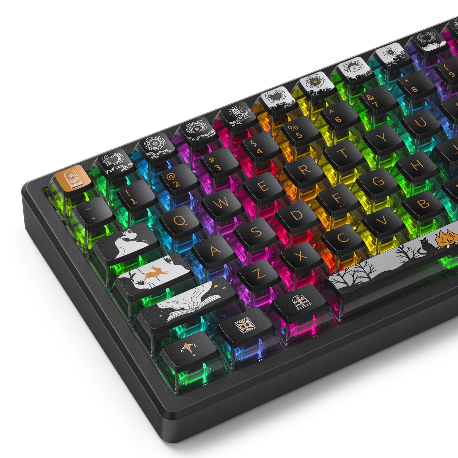 116 Keys Transparent Punk Pudding PBT Keycaps ASA Profile Fits 60/65/75
