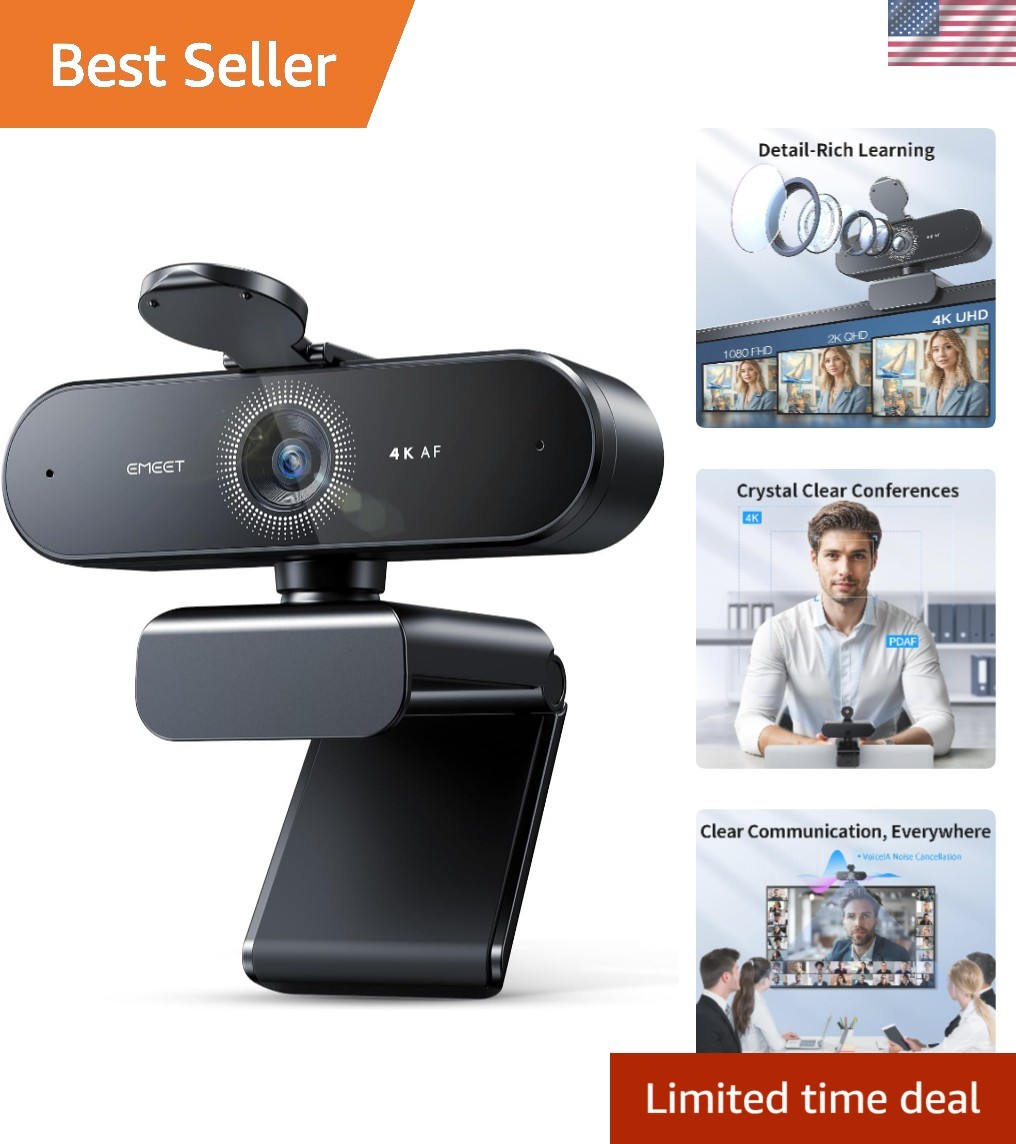 NOVA Ultra 4K Webcam - Stunning Resolution with Dual Omnidirectional Mics