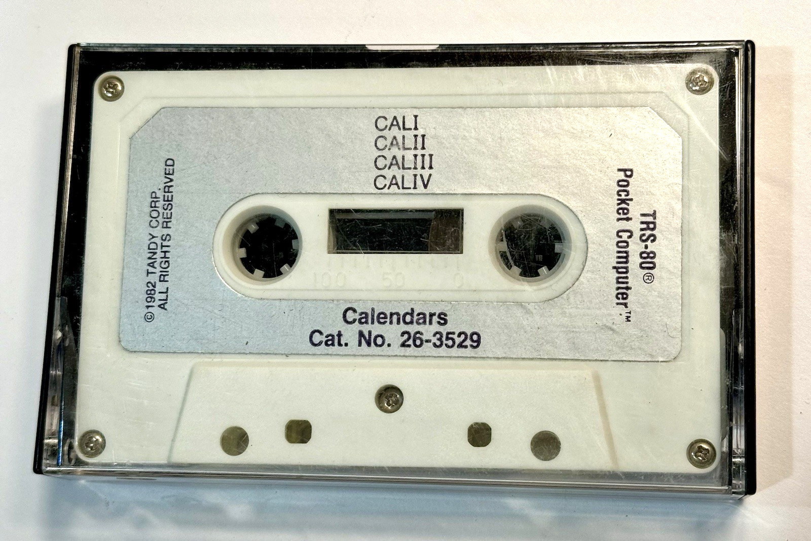 VTG Calendars Pocket Computer Program Cassette 26-3529 Radio Shack TRS-80 1982