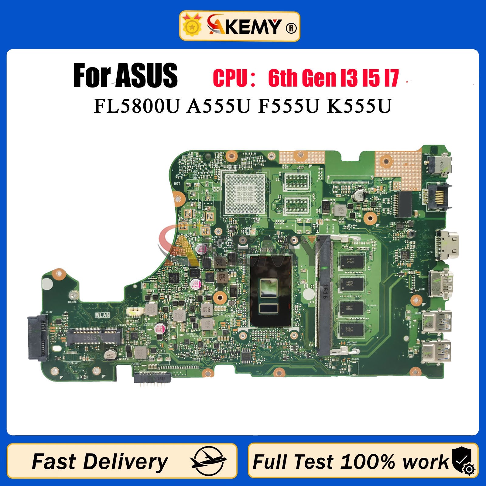 X555UA Laptop Motherboard For ASUS FL5800U X555UB X555UJ X555UQ X555UF A555UJ