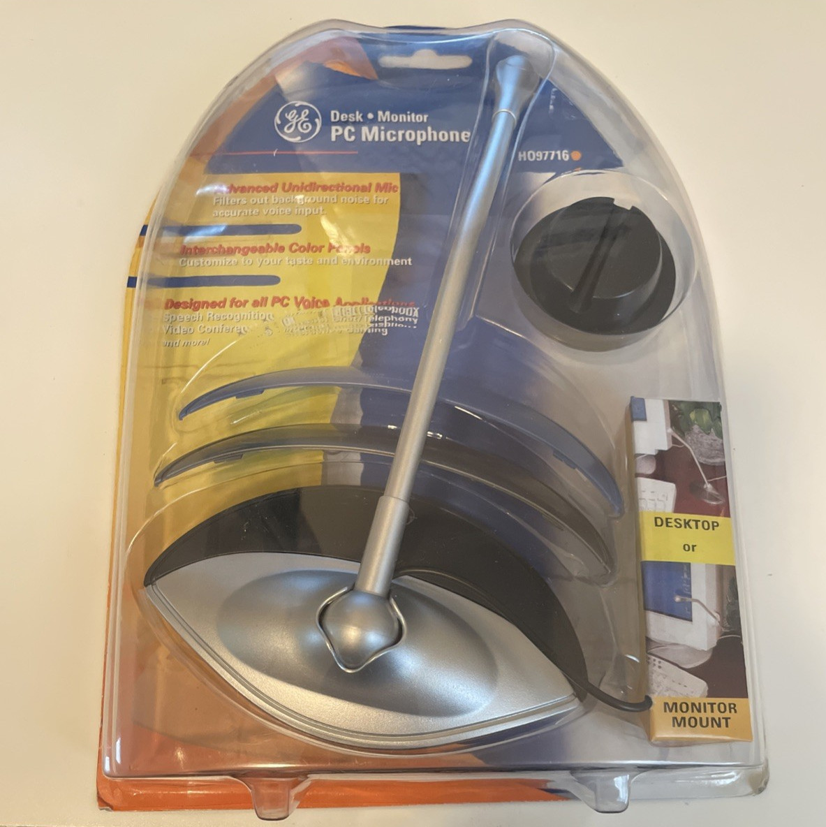 GE Desk Monitor PC Microphone H097716 – BRAND NEW – Clear Audio, Plug & Play