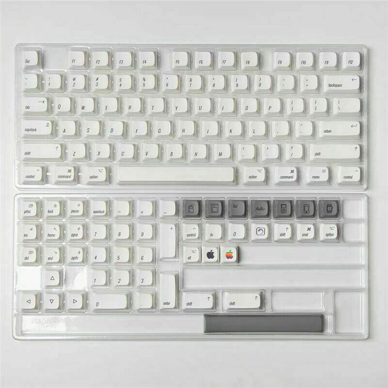 MAC White Theme Keycaps  XDA profile 124pc/set  Dye-sub for Cherry MX 