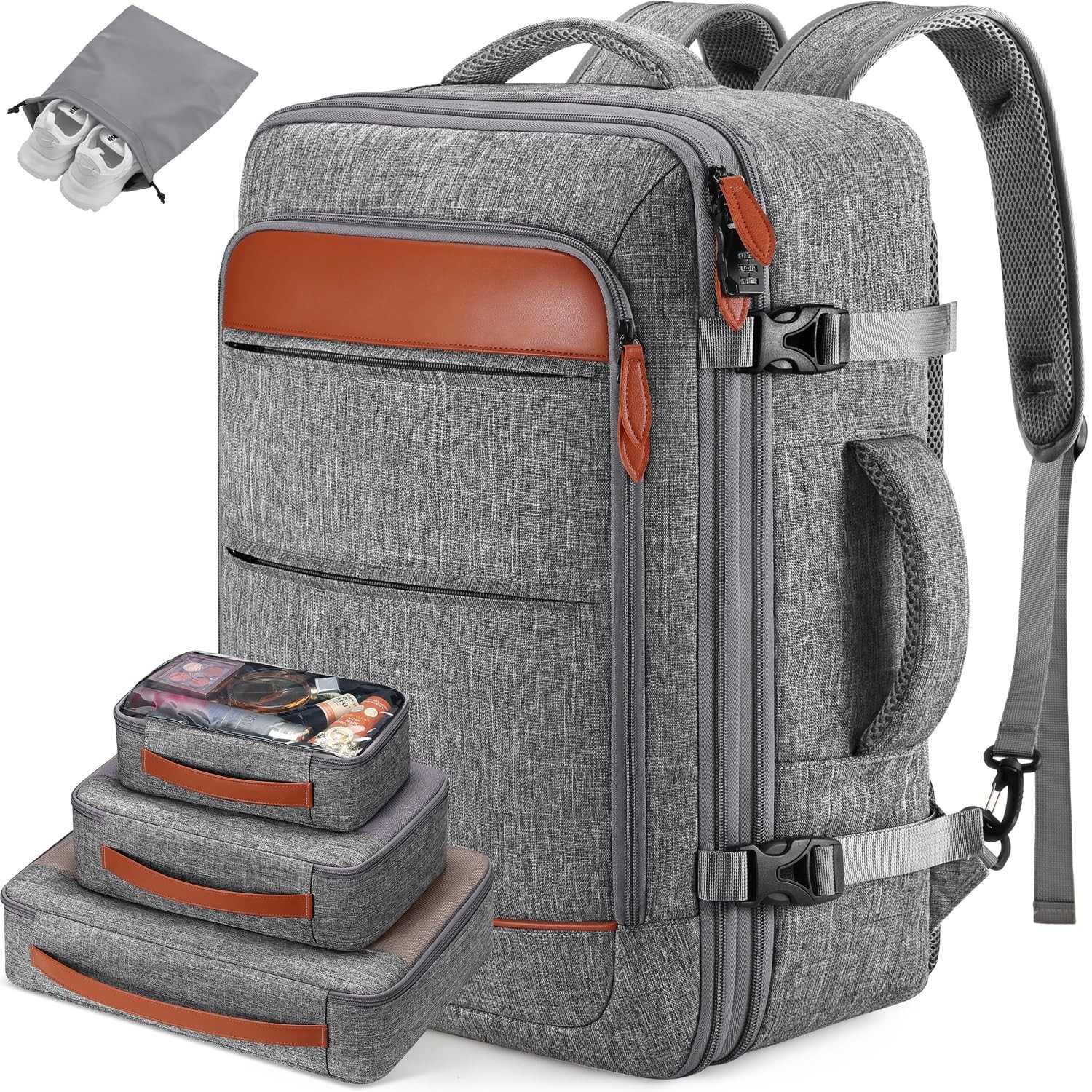 Bagsure Travel Backpack Carry On Backpack 42L Flight Approved, Expandable Lap...
