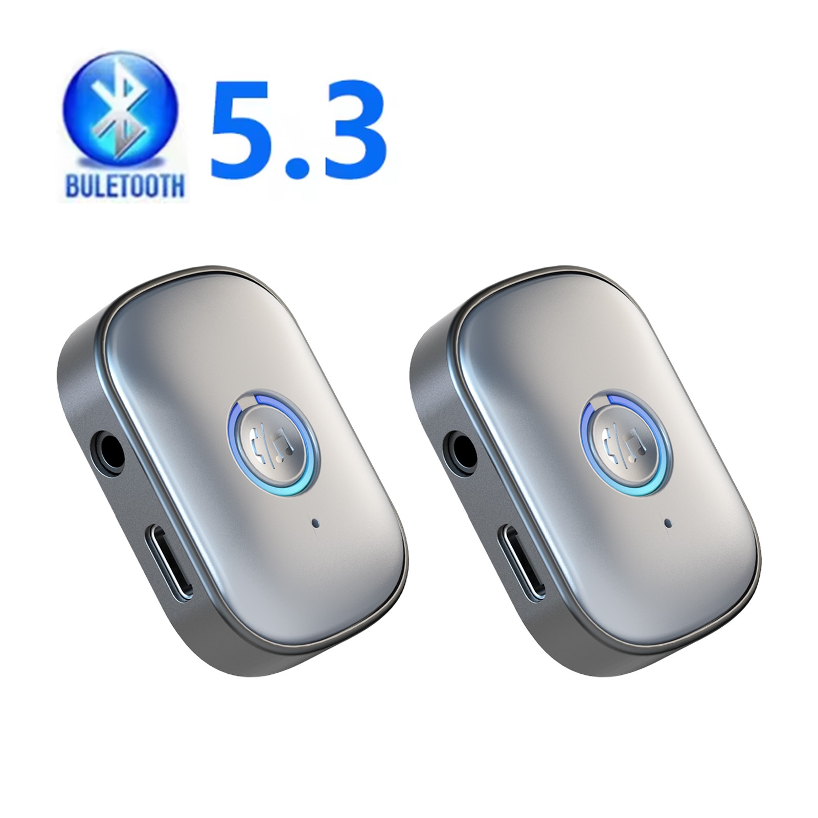 2x Bluetooth Receiver 3.5mm AUX Car Adapter Wireless Audio Receiver Home Stereo