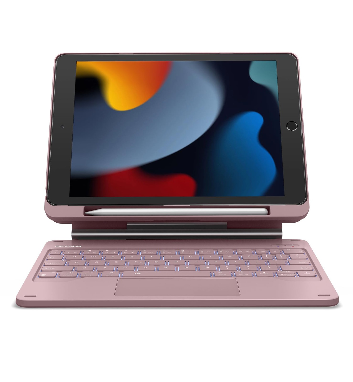 Dexnor iPad 10.2 Keyboard Case 9th 8th 7th Gen Backlit Trackpad Rose Pink
