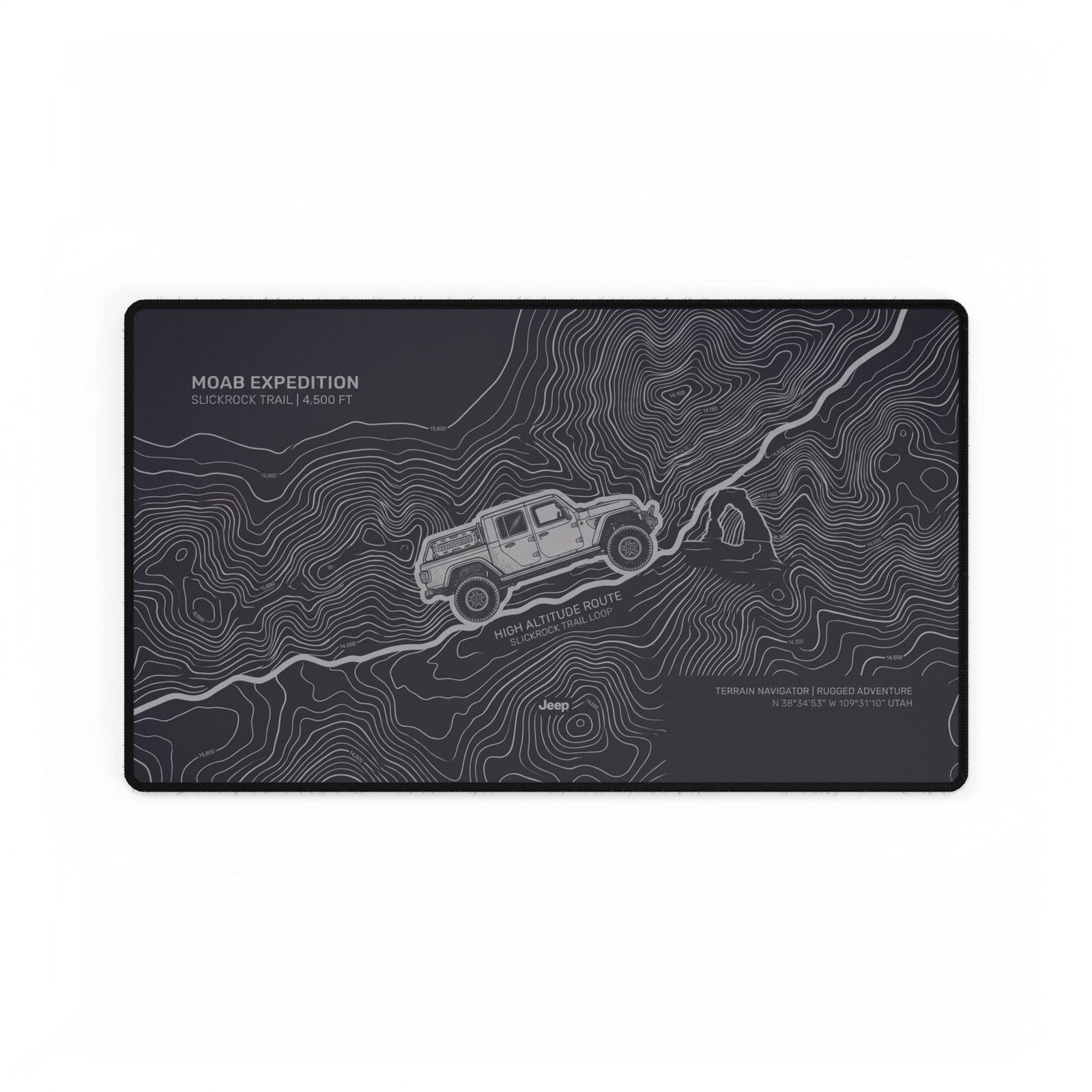 Moab Expedition Topographic Jeep Gladiator Desk Mat | Gaming Mousepad