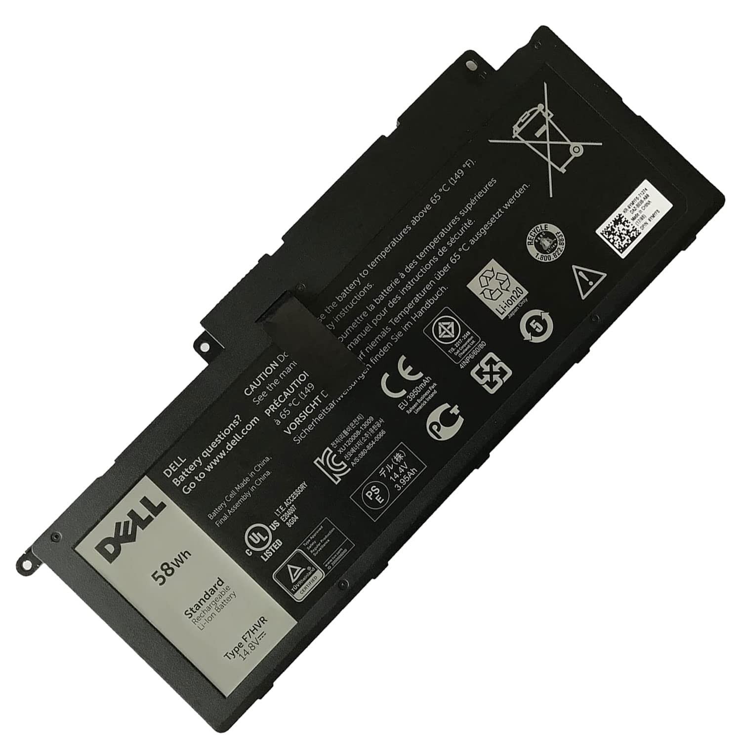 High-Capacity Laptop Battery for Inspiron 14 15 17 Series, 58Wh 4-Cell, 14.8V