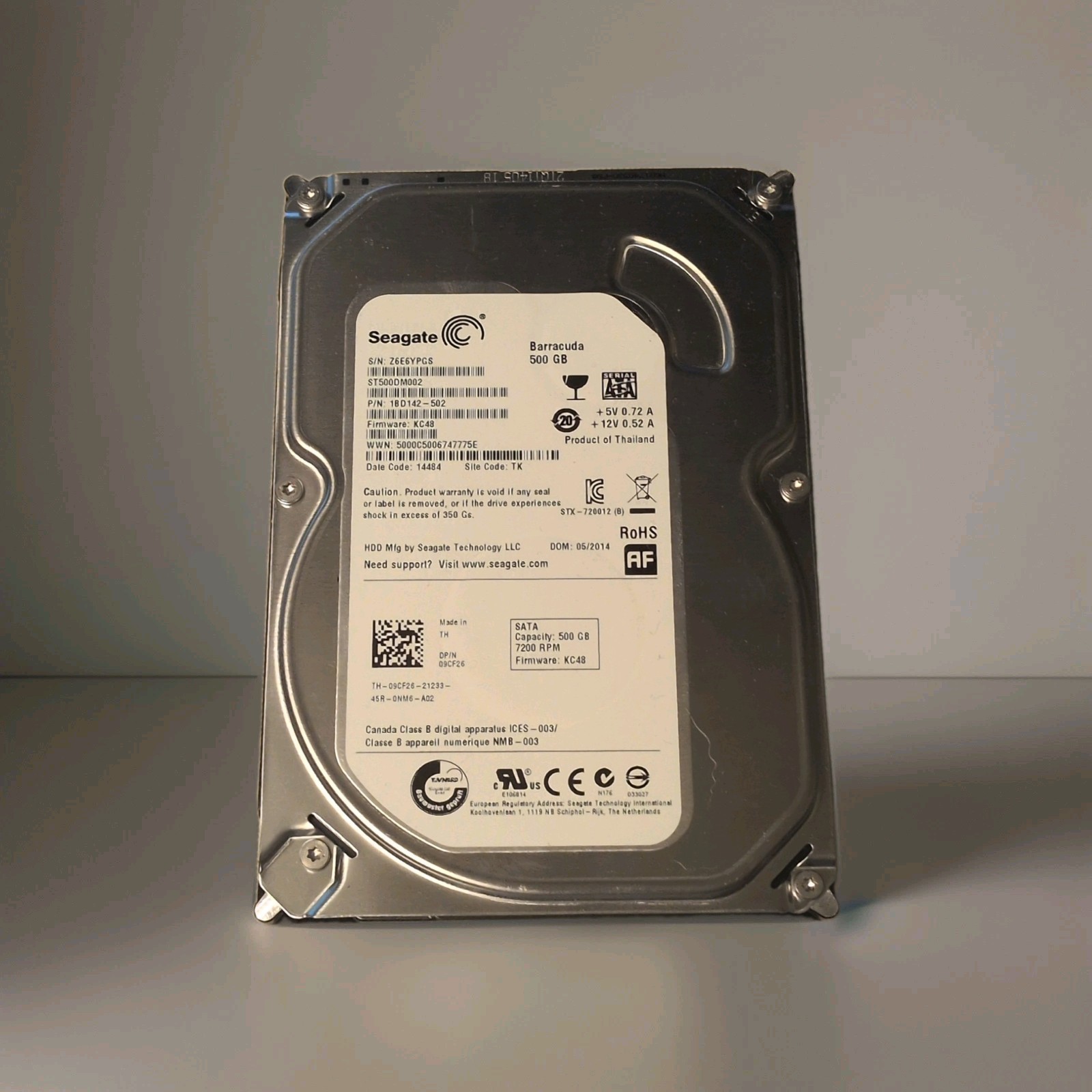 Seagate Barracuda 500GB Internal 7200RPM 3.5" (ST500DM002) Hard Drive