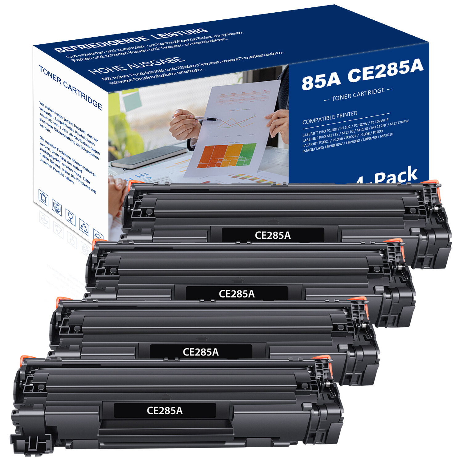 1-4PK CE285A 85A 35A Toner combo for HP LaserJet Pro P1102w P1109w M1217nfw lot