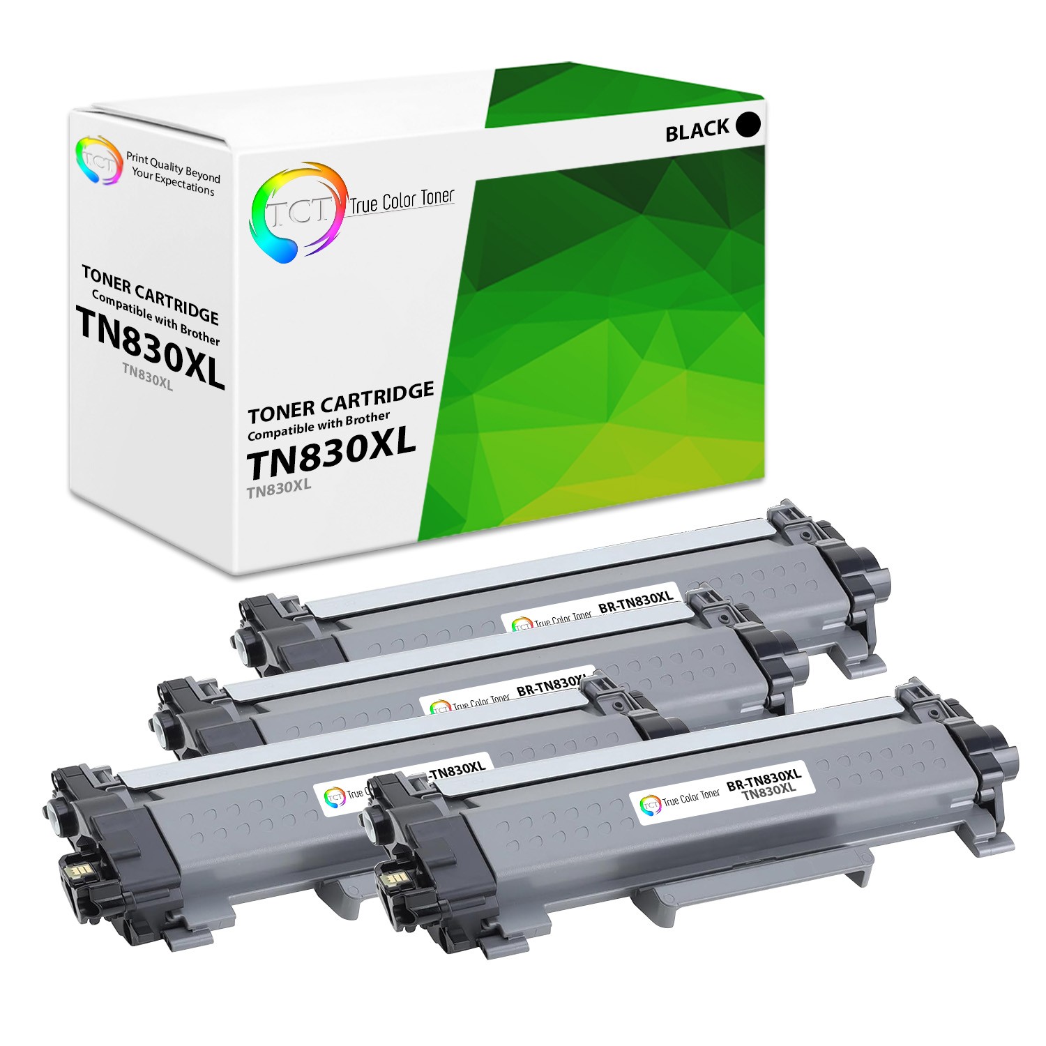4Pk TCT Prem TN830XL Black HY for Compatible Brother DCP-L2640DW Toner Cartridge