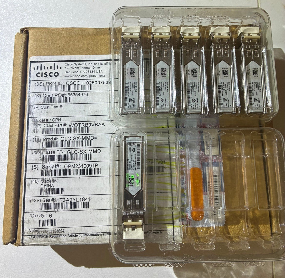 Genuine Cisco GLC-SX-MMD 1000BASE-SX SFP Transceiver NEW Sealed