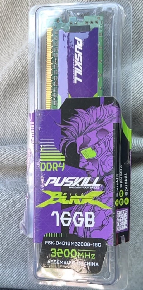 2 PUSKILL Blade 16GB DDR4 3200MHz DIMM RAM PSK-D4D16M3200B-16G