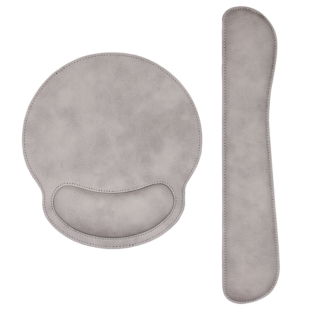 Leather Keyboard Wrist Pad & Round base Mouse Pad w Wrist Support Combo Set