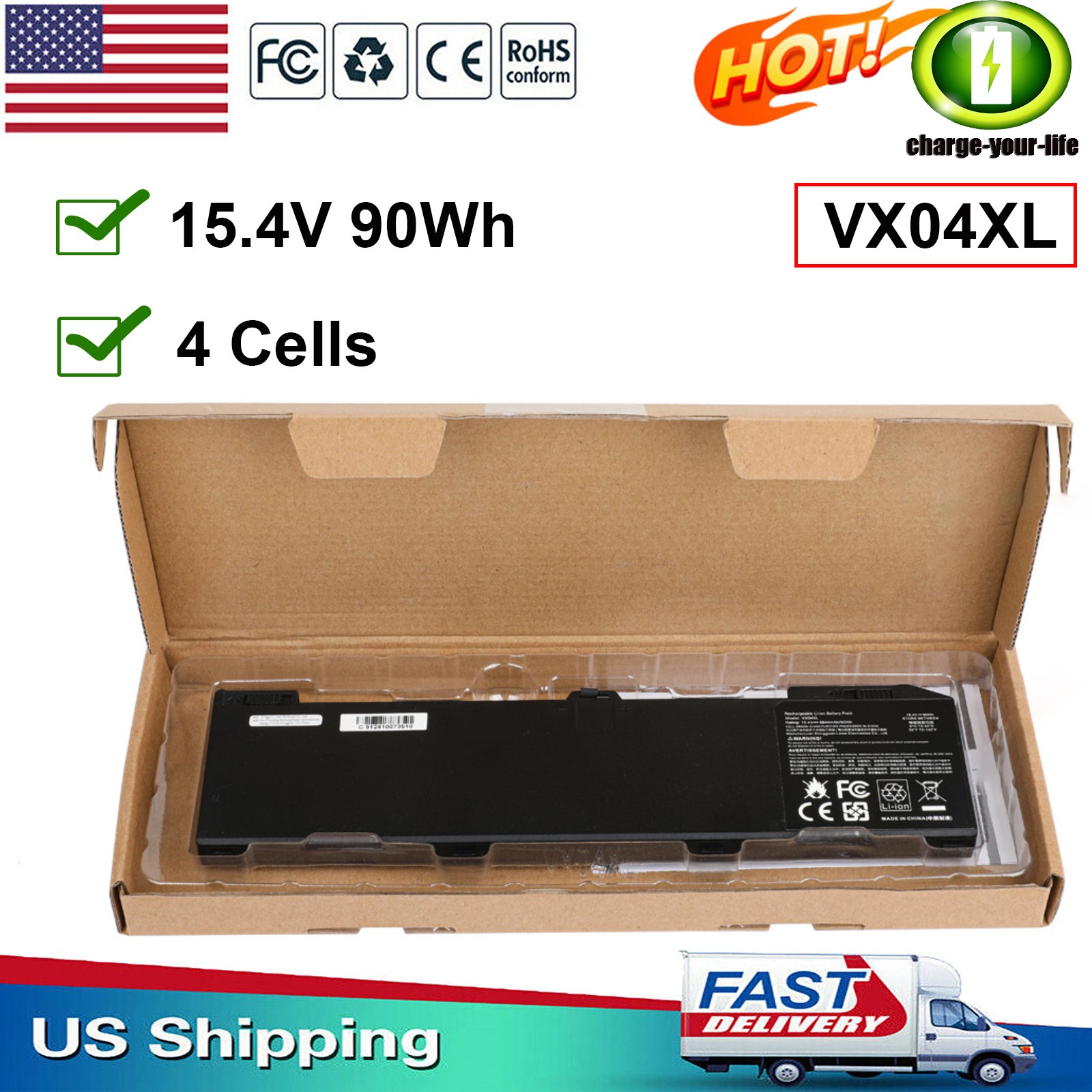 ✅VX04XL Battery For HP ZBook 15 Workstation G5 G6 HSTNN-IB L05766-855 US 90Wh