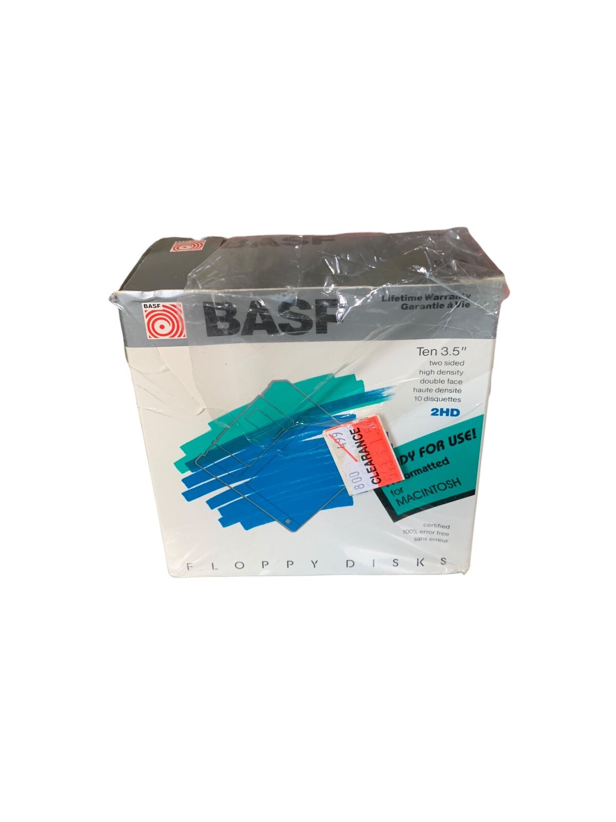New 10 BASF Floppy Disks Open Box of 10 High Density 3.5"  2HD  Two Sided