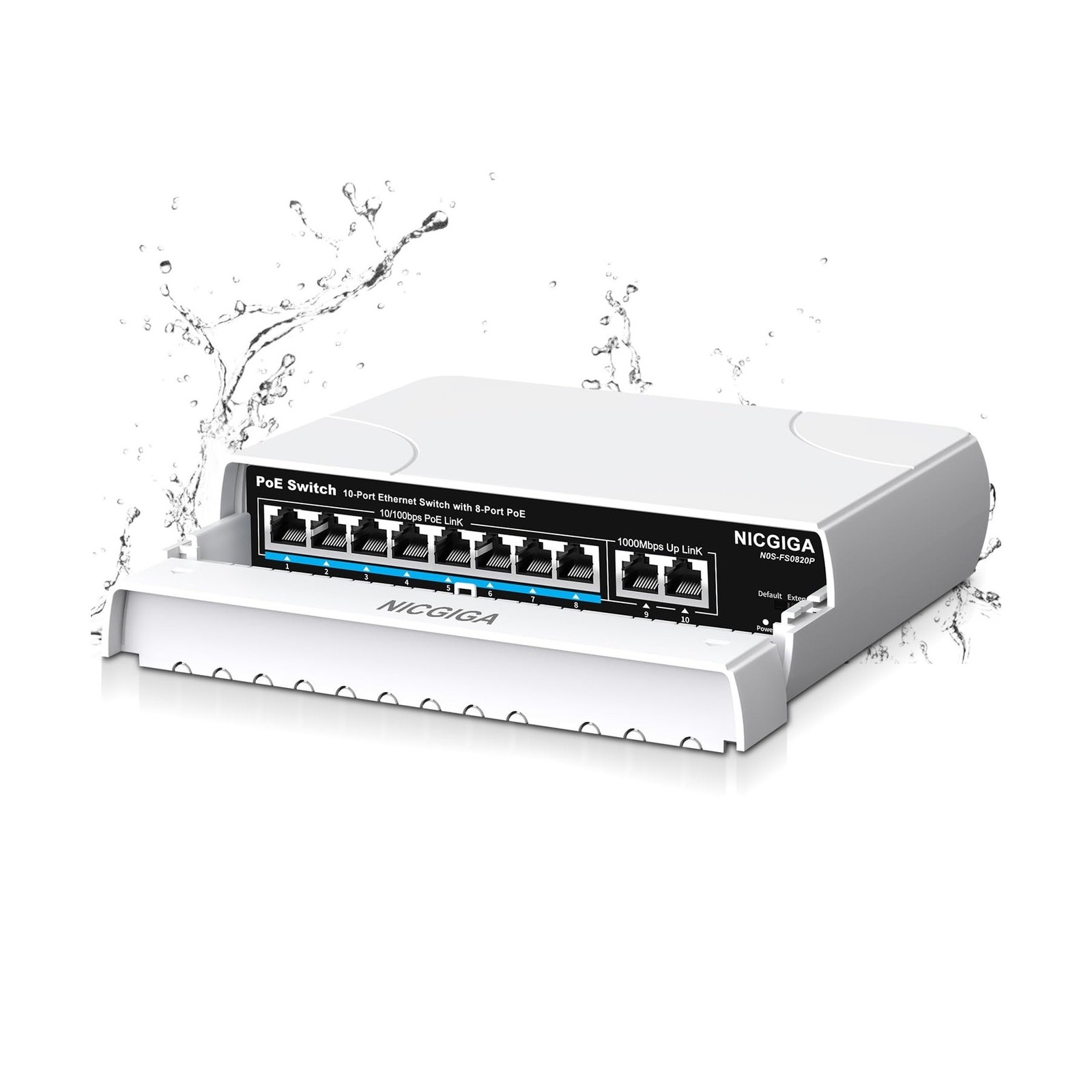 Outdoor Waterproof 8-Port PoE Switch with 8 Port PoE+@120W + Gigabit Uplink P...