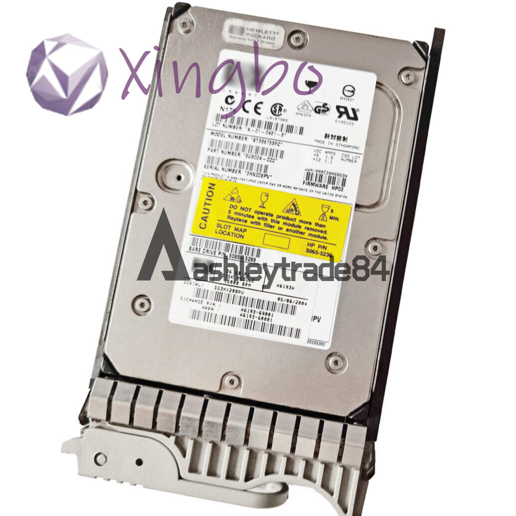1PCS Used HP A6193A A6193-69001 36GB 15K Fibre Channel HDD w/Tray A6193-60001