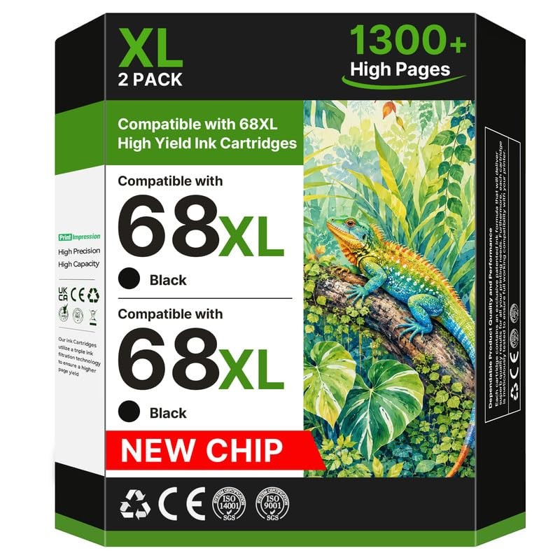 68 Ink Cartridges for HP Printers hp 68xl, 68 black ink cartridge