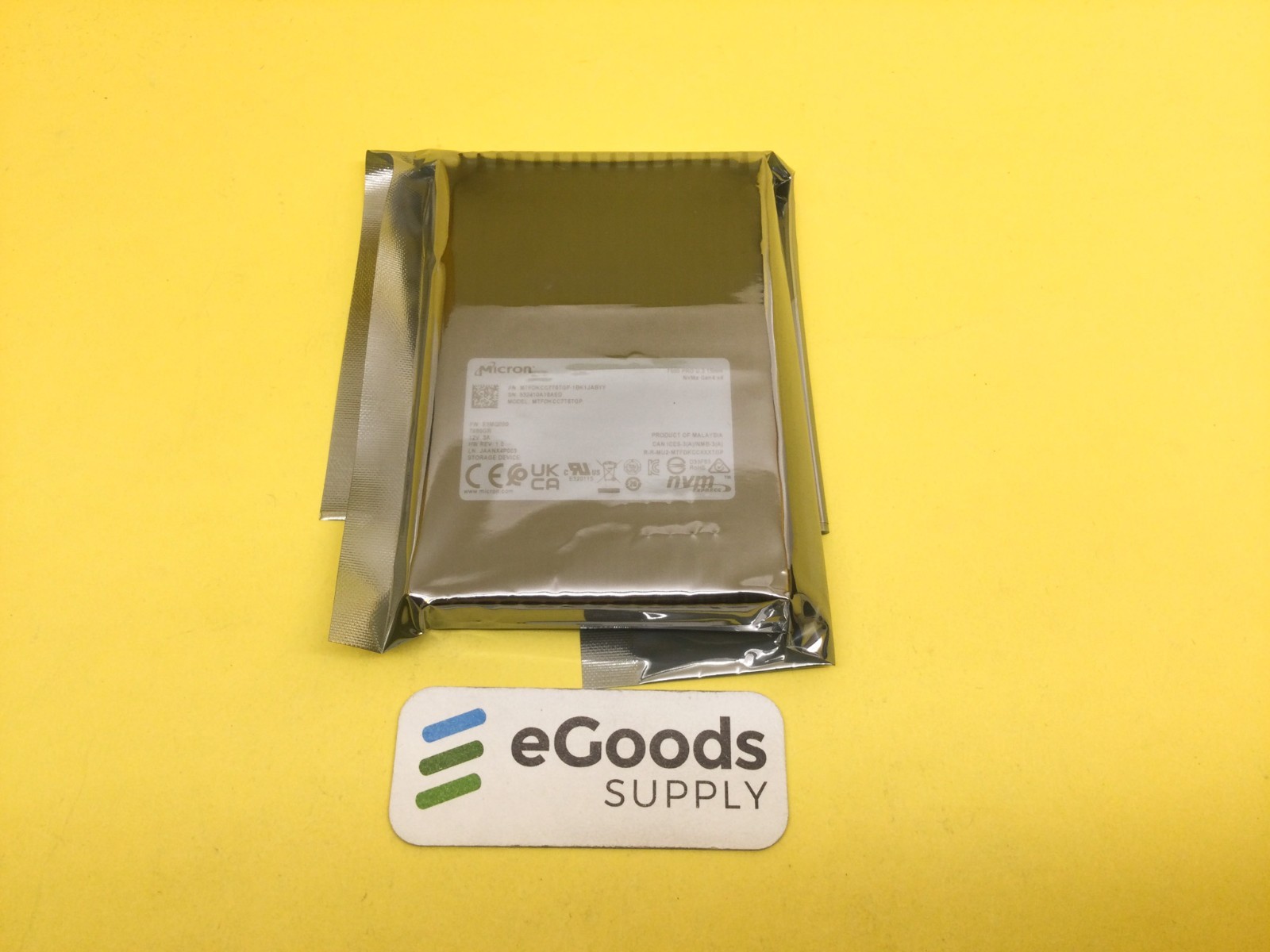 Micron 7500 PRO 7.68TB NVMe PCIe 4.0 U.3 15mm SSD MTFDKCC7T6TGP new