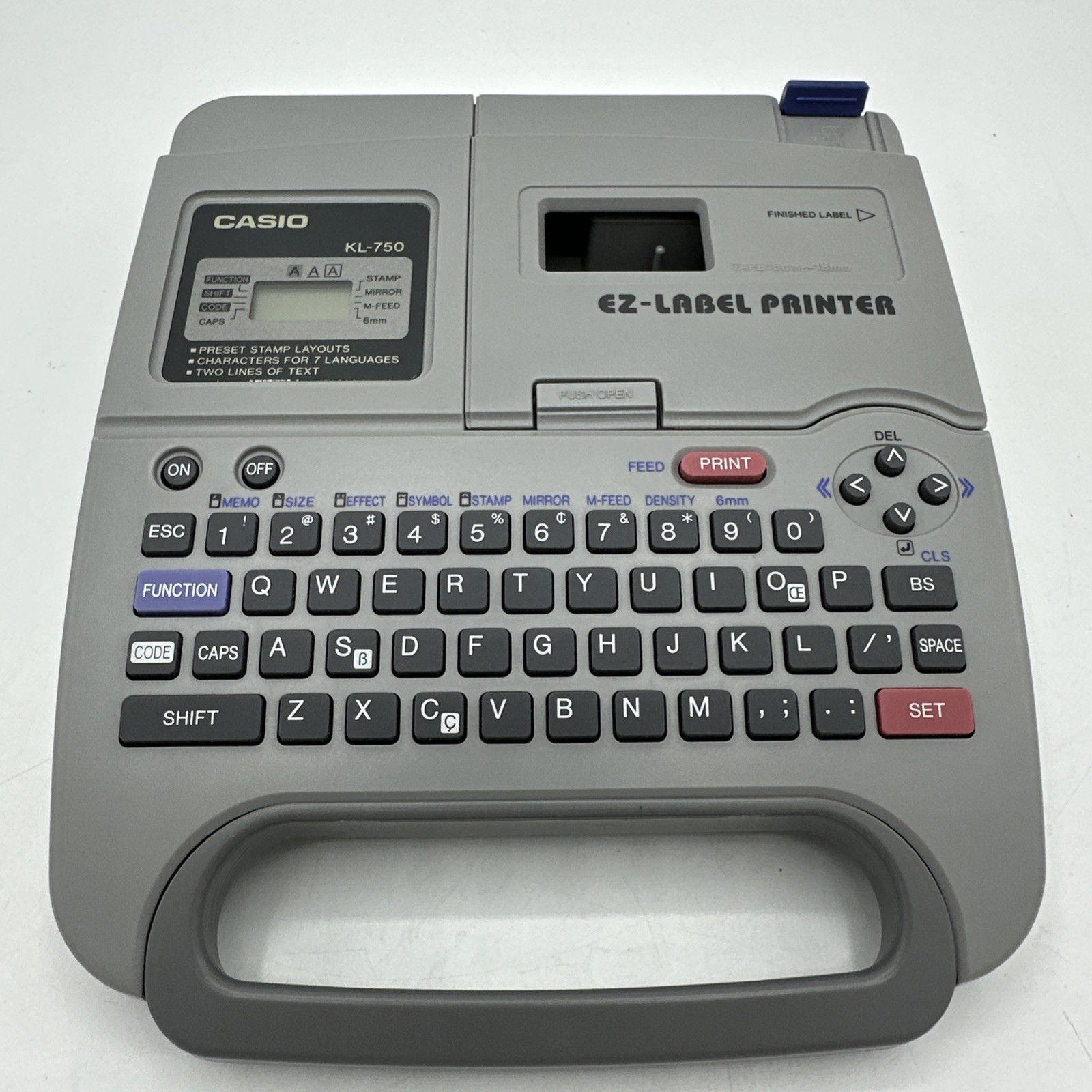 Casio EZ- Label Thermal Printer KL-750-L1. Clean- Tested/Works- EUC - See Desc.