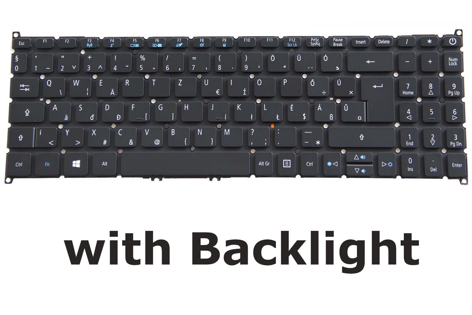 Backlit Hungarian Keyboard for Acer Aspire 5 A515-52 A515-52G N18C1