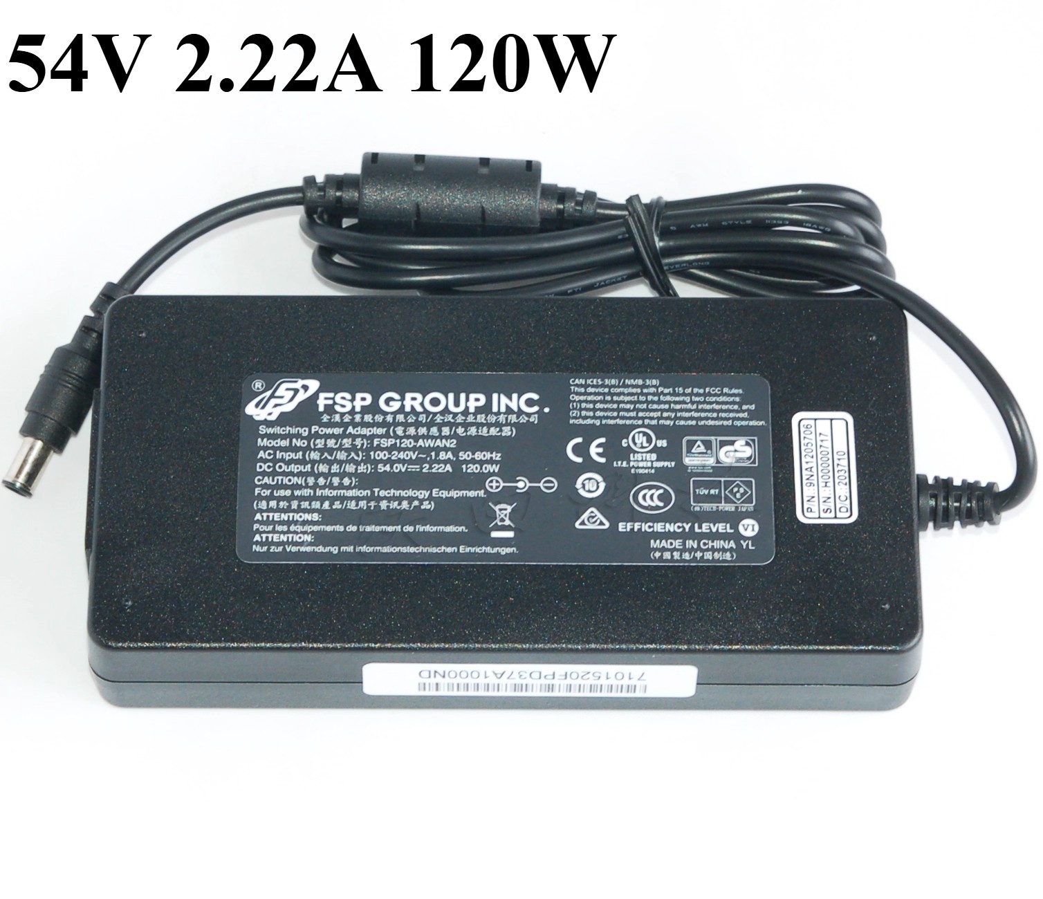 Original FSP 54V 2.22A 120W Charger AC Adapter FSP120-AWAN2 Power Supply