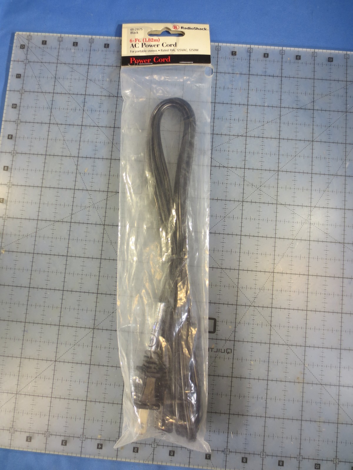 Radio Shack 6’ (1.8m) Replacement AC Power Cord Cable 61-2875 Black Org Package