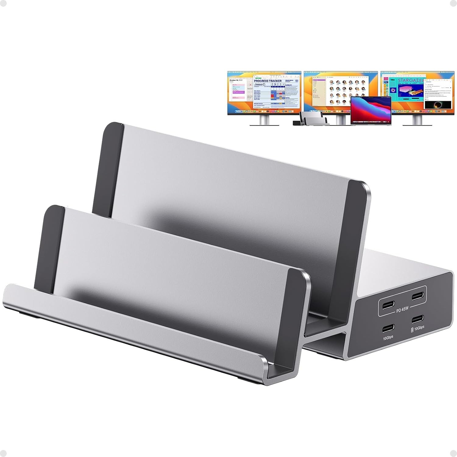 PULWTOP 19-in-1 Laptop Docking Station 3 Monitor with 100W PD 3 HDMI + 2 DP 4K