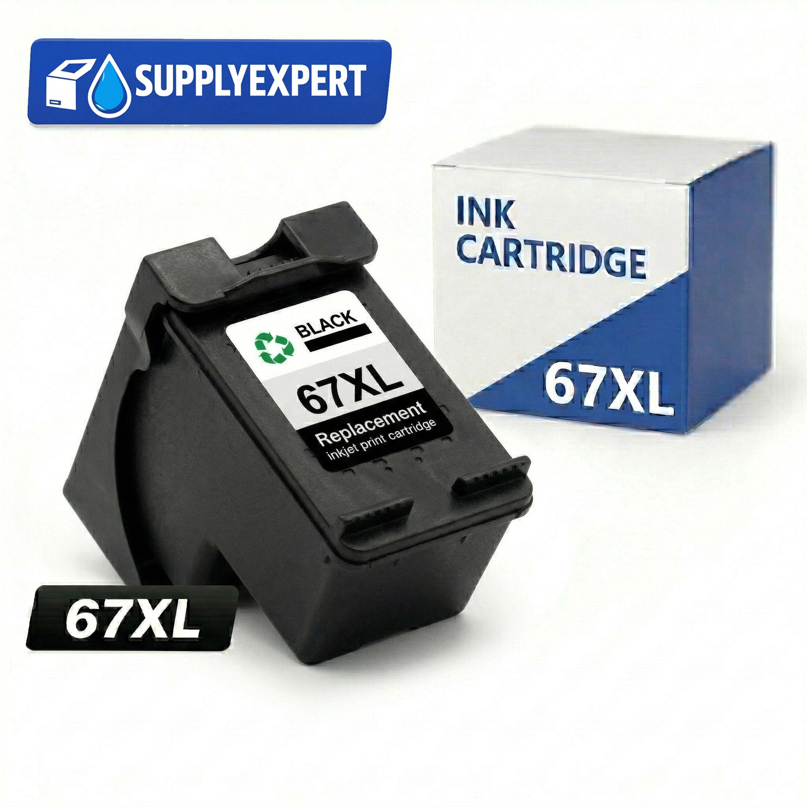 1PK 67XL Black Ink Cartridge Compatible for HP DeskJet 1255 2732 2755