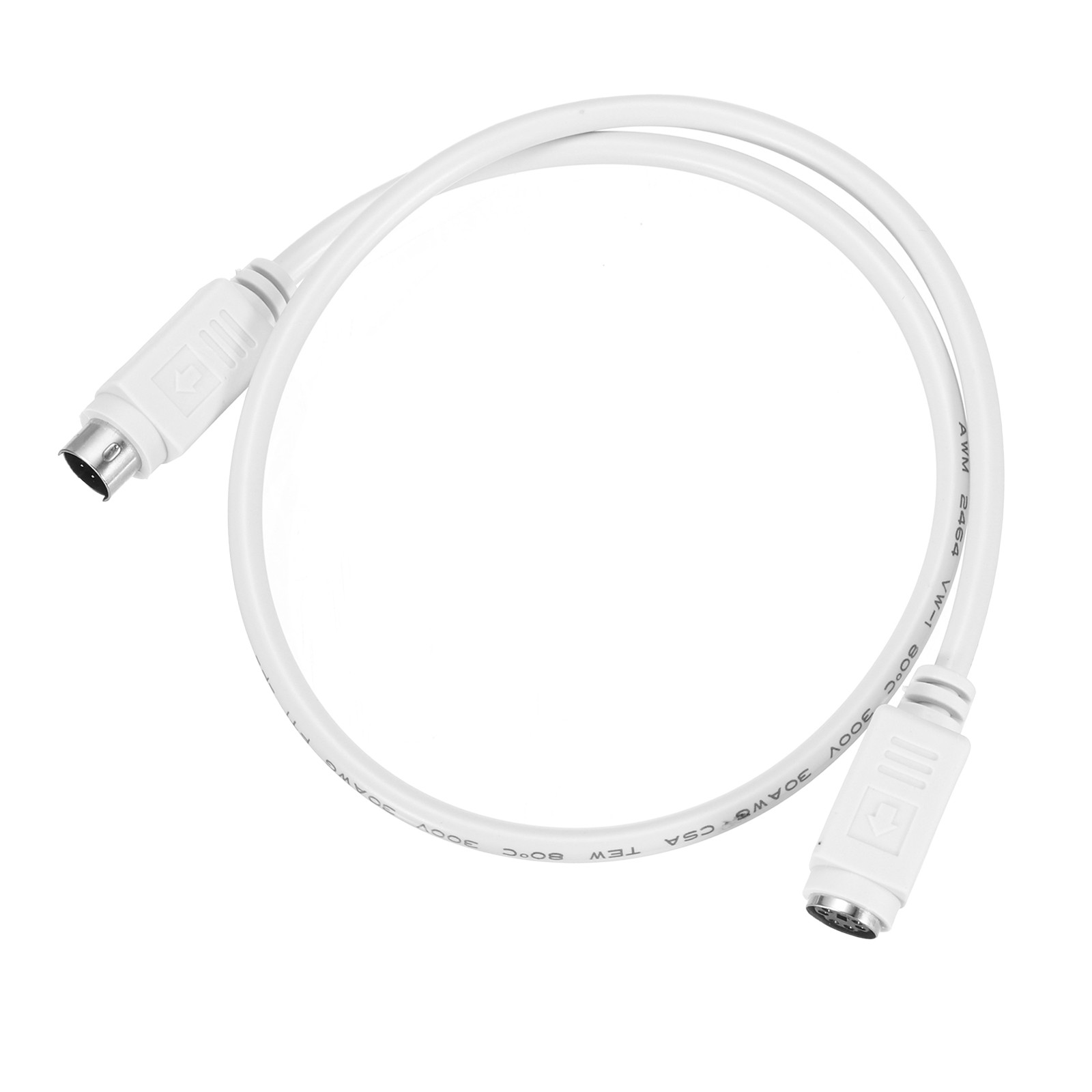 PS/2 Mouse and Keyboard Extension Cable 6 Pin 1.6 Feet Male to Female White