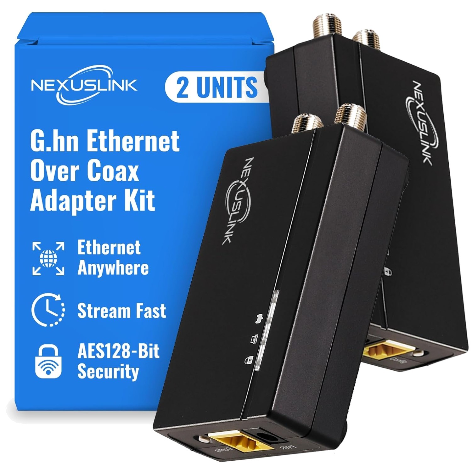 G.hn Ethernet Coax Adapter Kit - 1.2Gbps Network Speeds