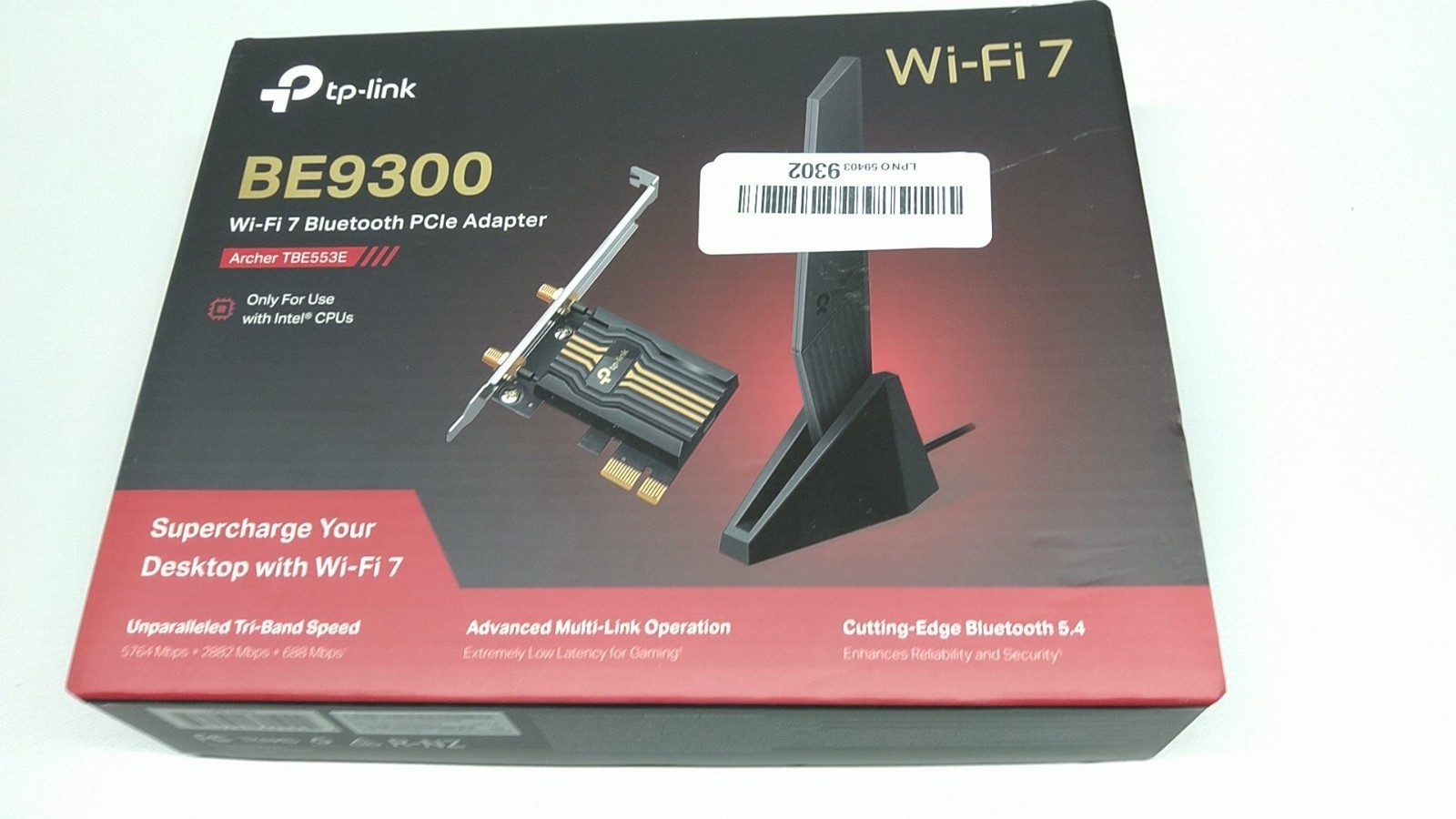 TP-Link Wi-Fi 7 BE9300 Archer TBE553E PCIe Wi-Fi Network Card Tri-Band Bluetooth