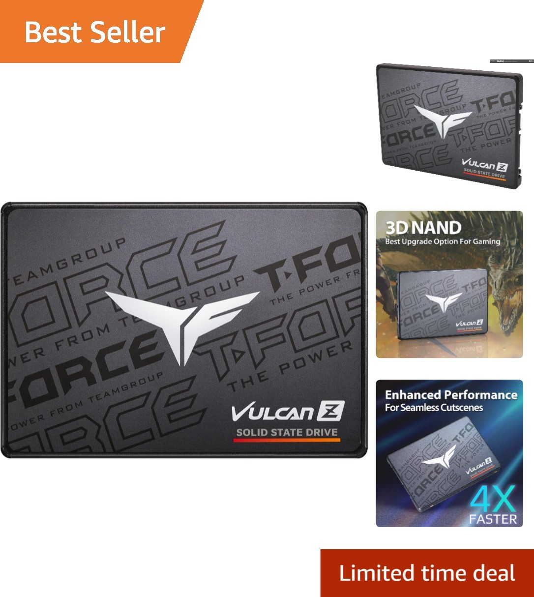 High-Speed T-Force Vulcan Z 256GB Solid State Drive - Enhanced Gaming Upgrade