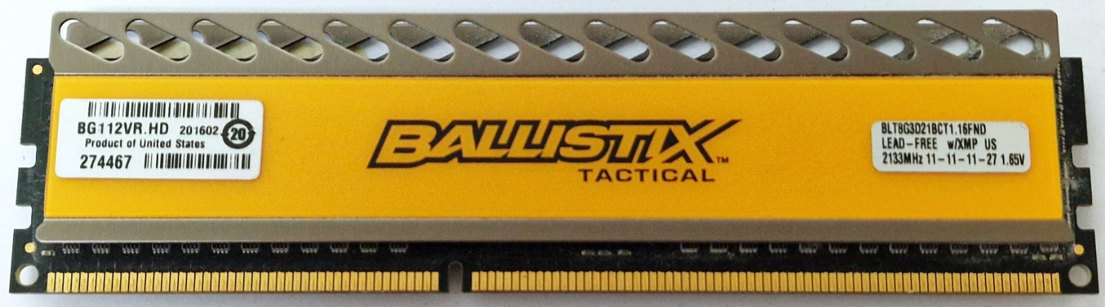 Crucial Ballistix Tactical 8GB DDR3 Gaming RAM UDIMM 2133MHz CL11 XMP OC 1.65V