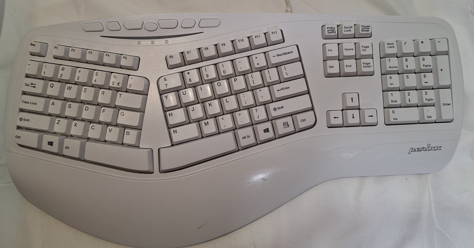 Perixx Wired Ergonomic Split Keyboard Periboard-512 II White