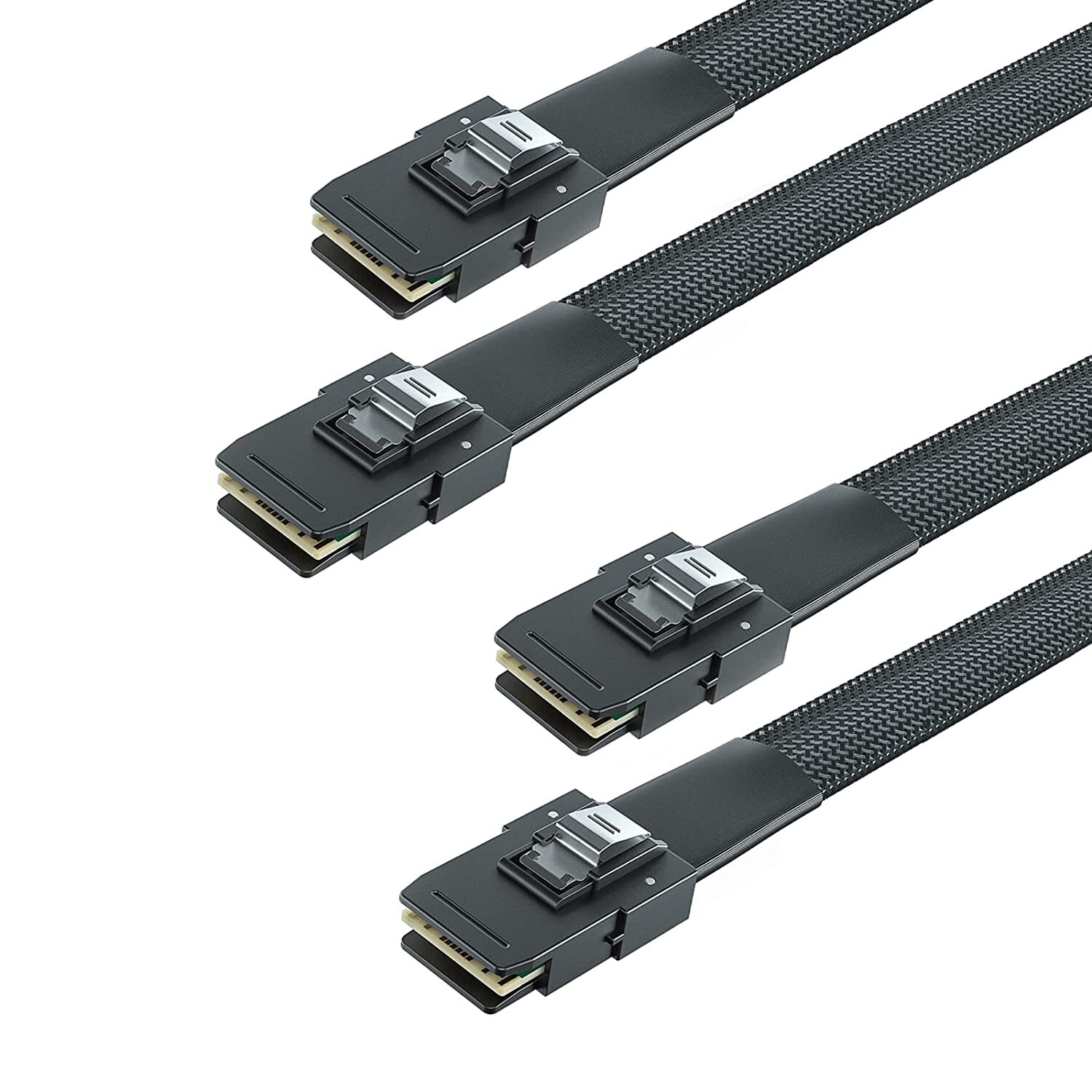 Lot of 2 Internal SAS Cable SFF-8087 to SFF-8087, 100-Ohms 0.5m ~ 1m