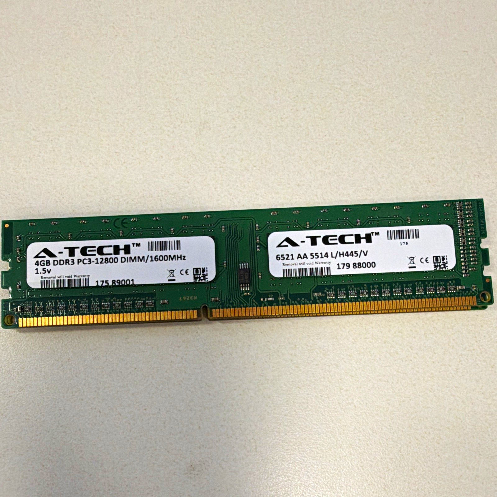 A-Tech 4GB DDR3 DIMM PC3-12800U 240-Pin Unbuffered RAM 6521-AA