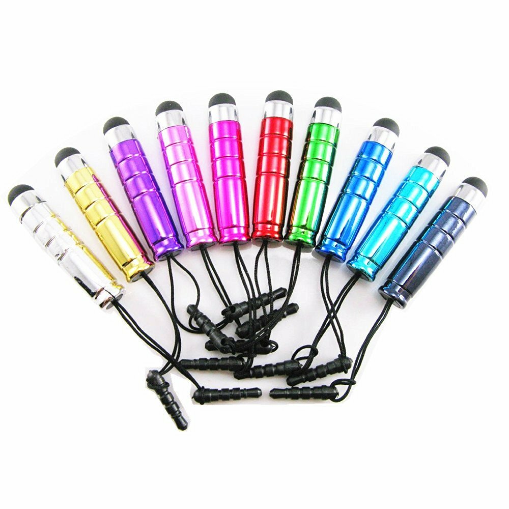 5-PACK BULLET STYLUS 3.5mm jack dust plug cap FOR iphone 6 4s 5 touch capacitive