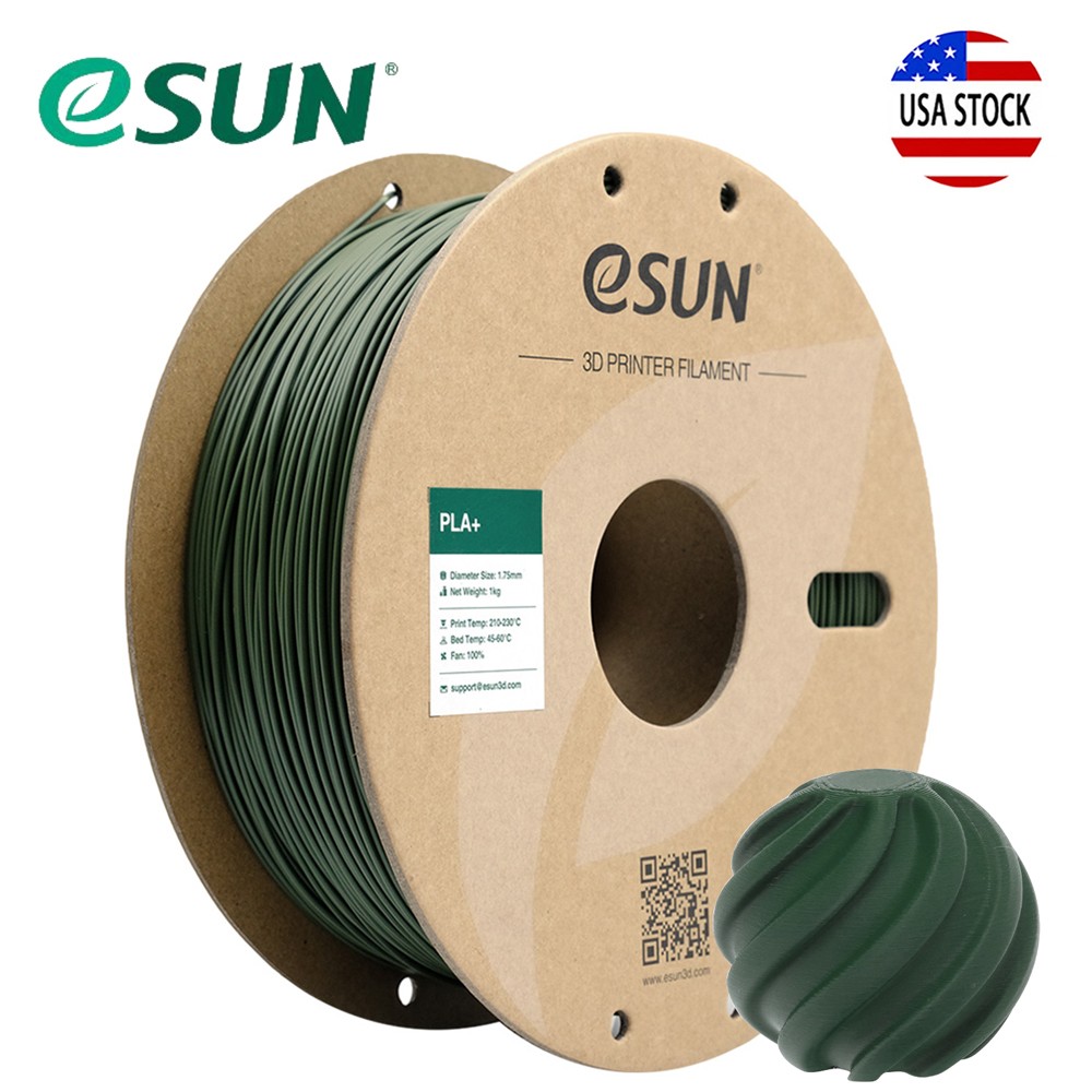 eSUN PLA+1.75mm 3D Printer Filament 1kg/paper roll for 3D Print Gift Olive Green