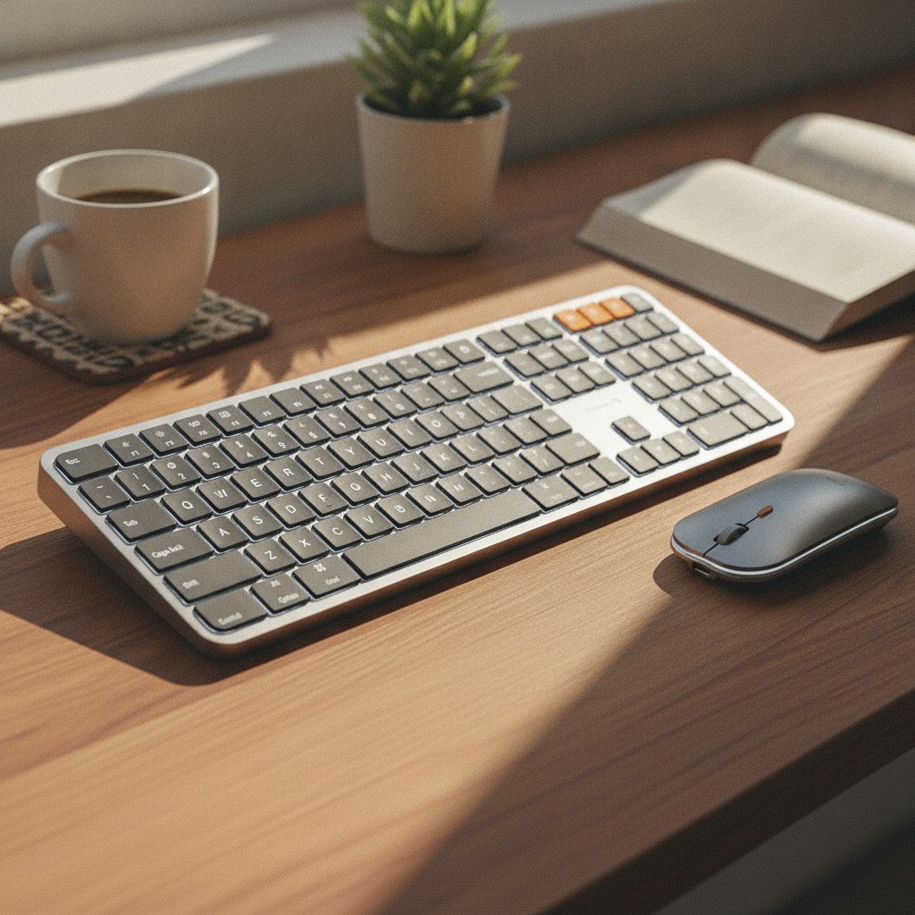 KM100-A Backlit Bluetooth Keyboard and Mouse for Mac, Space Gray