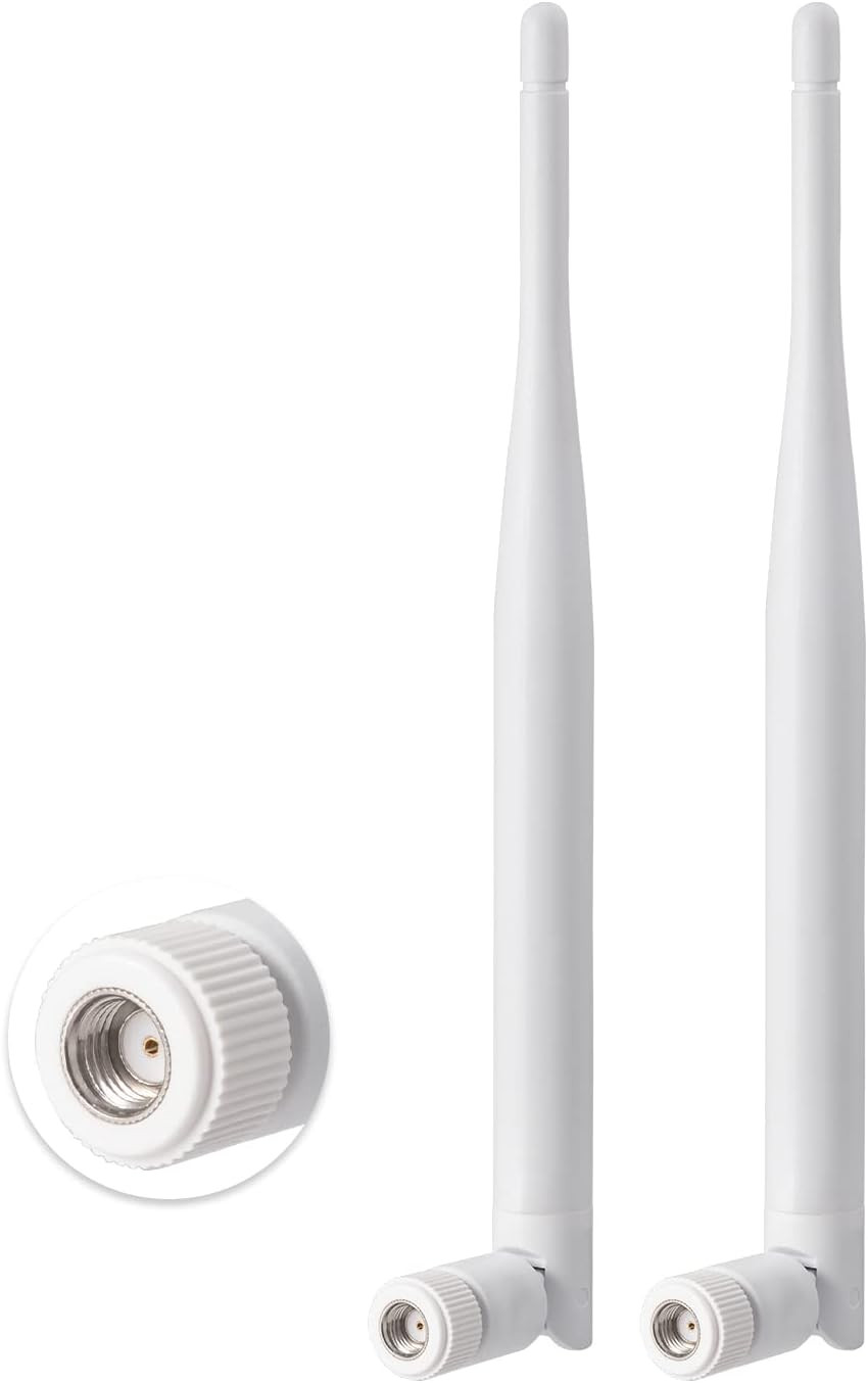 2.4Ghz 5Ghz 6Dbi Wifi Antenna, Dual Band RP-SMA Antenna, White |