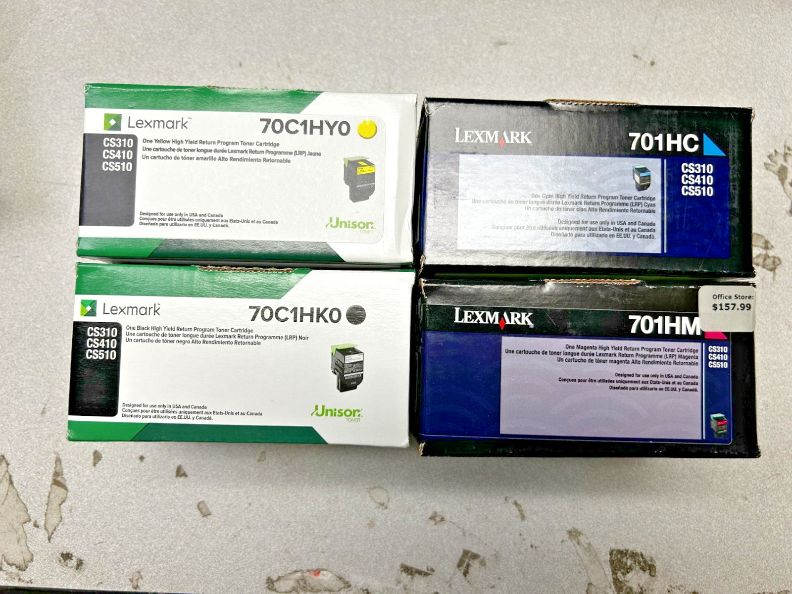 Lexmark 701H SET- 70C1HK0 / 70C1HC0 / 70C1HY0 / 70C1HMO Toner