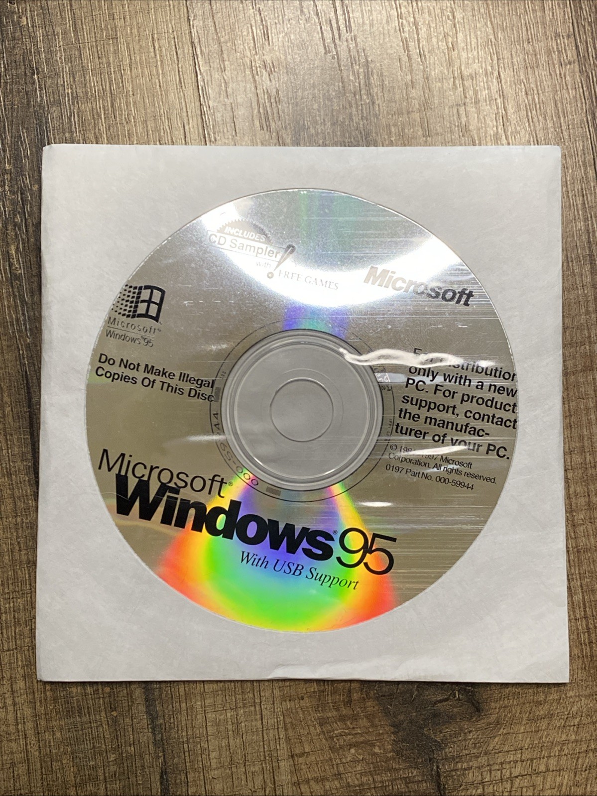Microsoft Windows 95 Installation CD CD-ROM Disc Only. Unopened, Sealed
