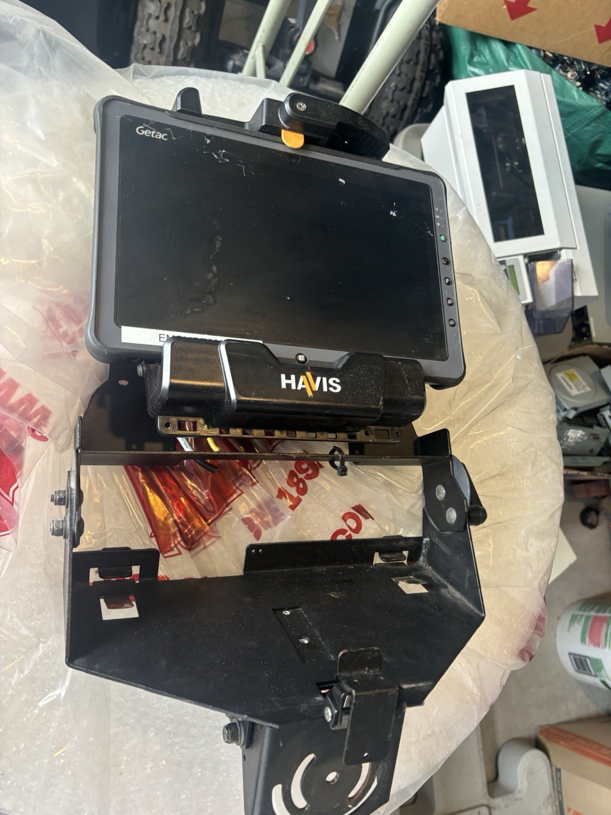 GETAC F110 Rugged Tablet i5- GPS TABLET / HAVIS MOUNT STAND - untested Read Desc