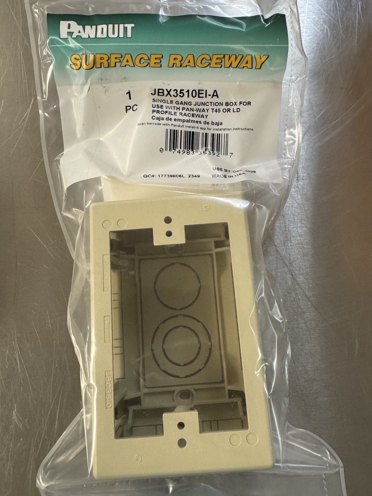 Panduit JBX3510EI-A Low Voltage Junction Box Single Gang Deep Outlet Boxes Ivory