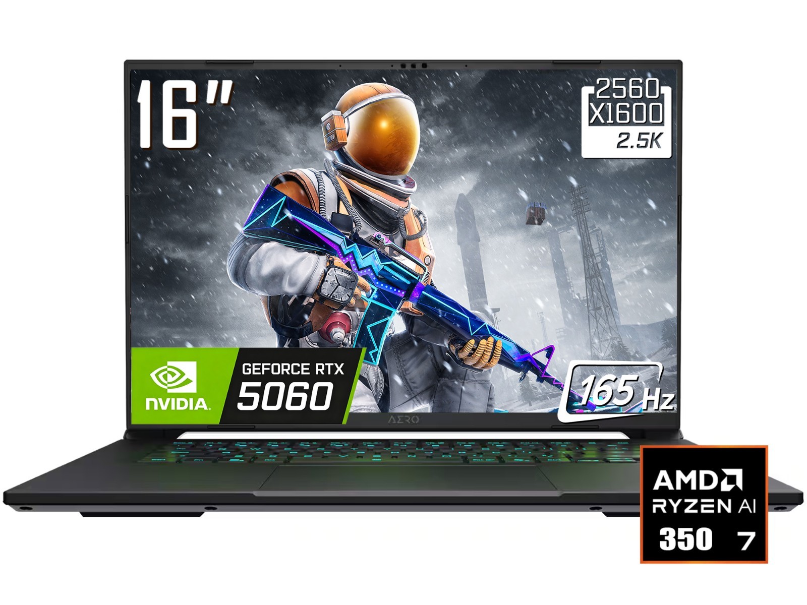 GIGABYTE AERO X16 16" WQXGA Gaming Laptop AMD Ryzen Al 7 350 RTX 5060 64GB 2TB