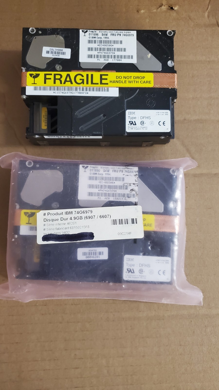 Lot of 2 Hard Drive 6607  IBM 74G6979 4.19GB 7.2K Ultra2 SCSI 3.5'' HH