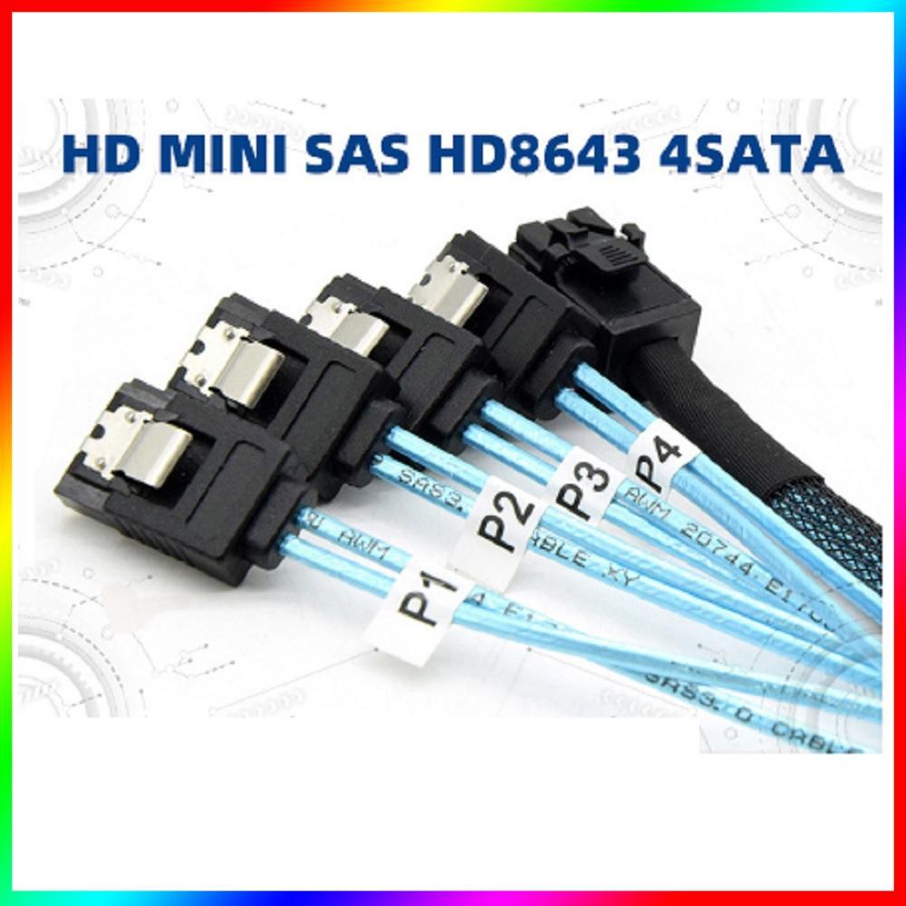 1pc 1M/3.3FT Internal HD Mini SAS SFF-8643 to 4 SATA Connect to Hard Drive Cable