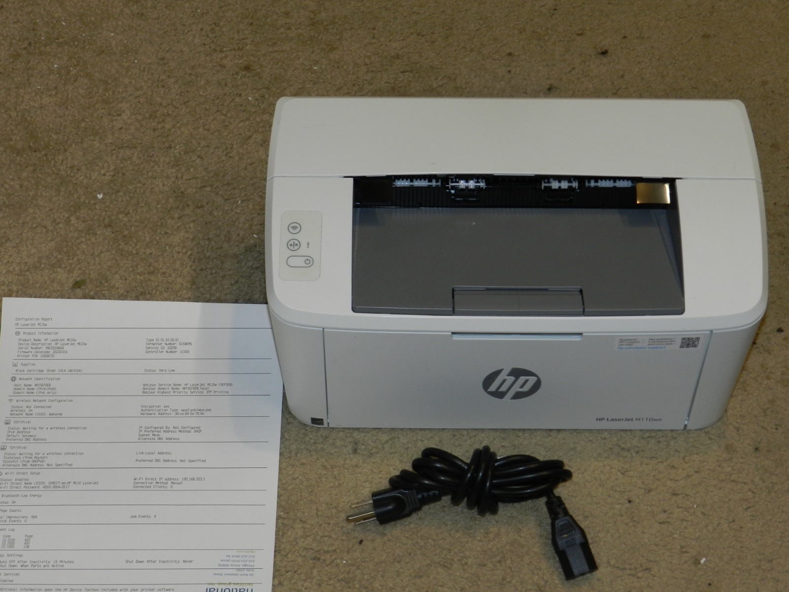HP LaserJet M110we Monochrome Laser Printer TESTED WORKS